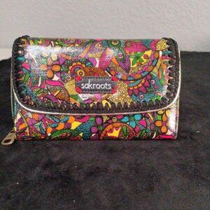 Sakroots Womens Zip-Around Wallet  Multi Color EUC